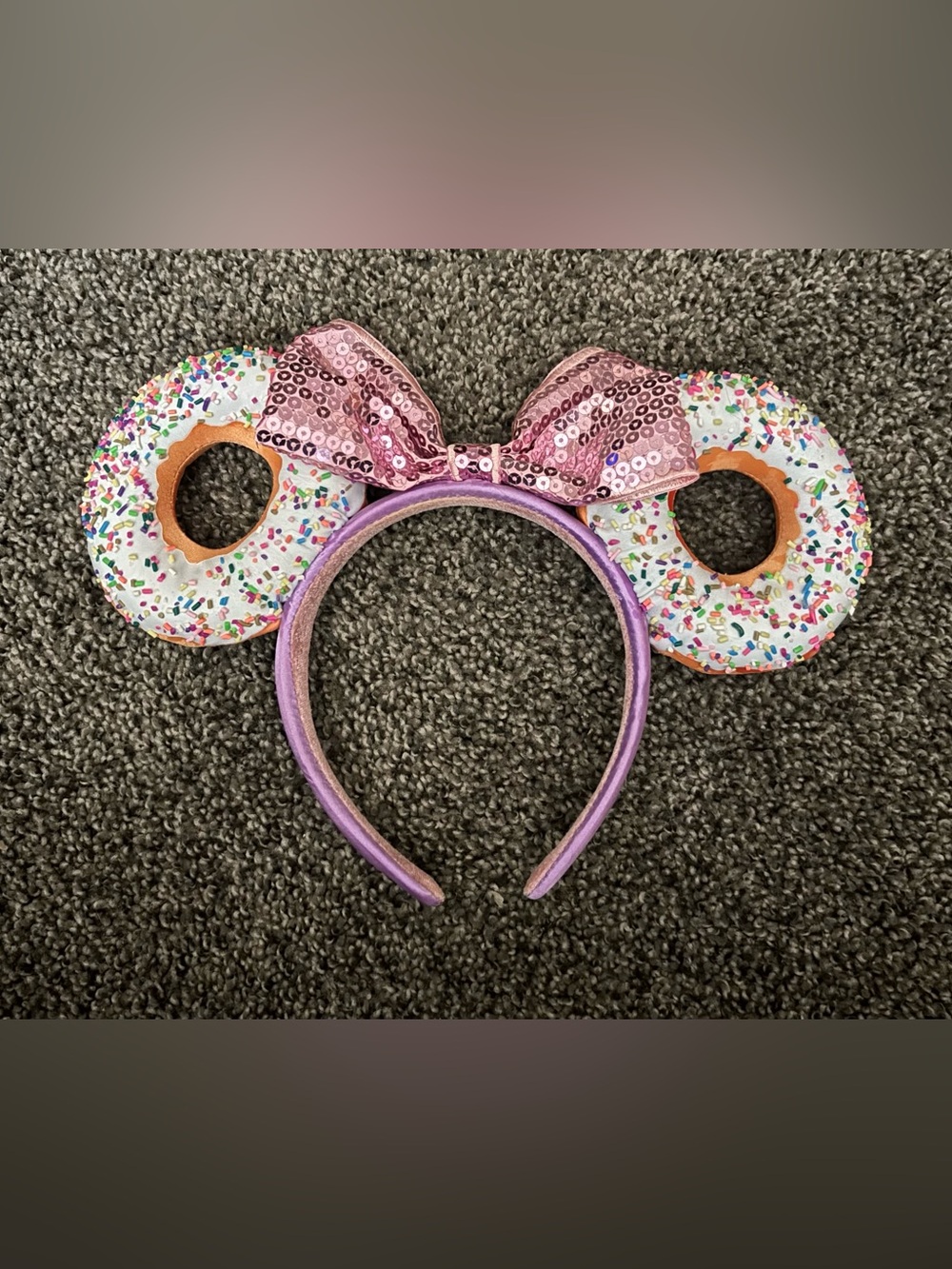 EUC Disney Parks Minnie Mouse Donut Ear Headband 2021